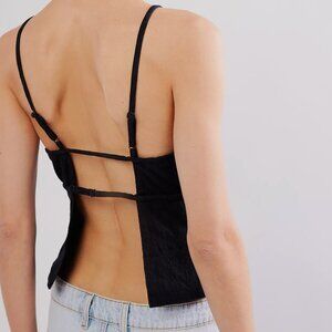 Free People James Linen Sleeveless High Neck Top